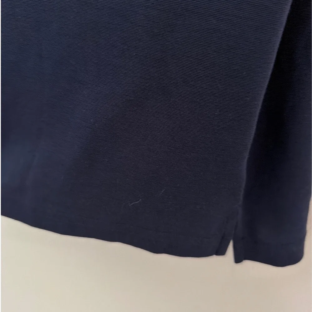 Boast Mens Navy Blue Short Sleeve Cotton Blend Pique Polo Shirt Size Large